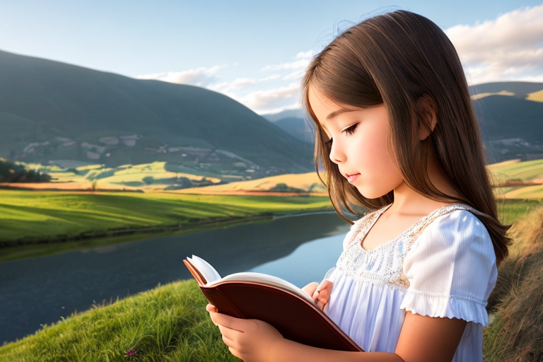 young girl reading the Bible