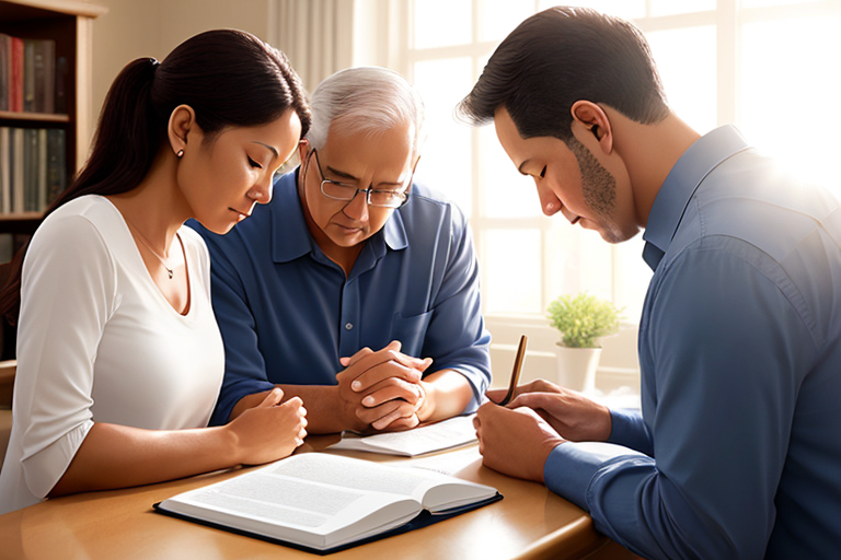 praying family