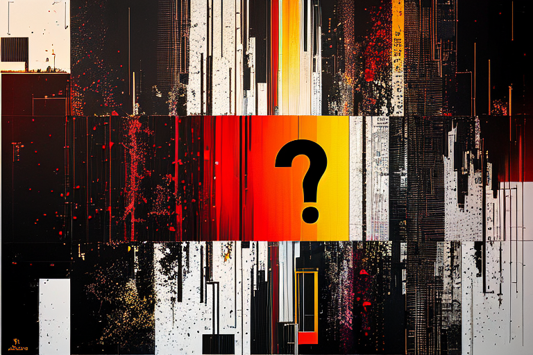 question mark, abstract, glitch sketch